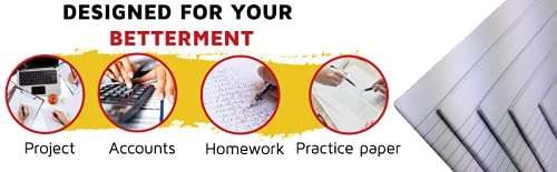 FIRST CLICK Exam Paper Answer Sheets Both side ruled Paper[ Count 20 Sheets Without Fold With Fold 40 sheets 80 Pages] 4