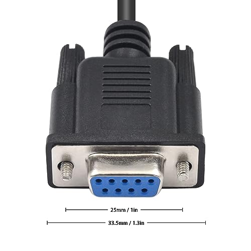 Poyiccot DB9 to RJ11 Adapter Cable 6Feet, DB9 RS232 to RJ11 6P4C Serial Console Cable, DB9 Female to RJ11 Serial Adapter for APC AP7800 AP7900 RS232 4