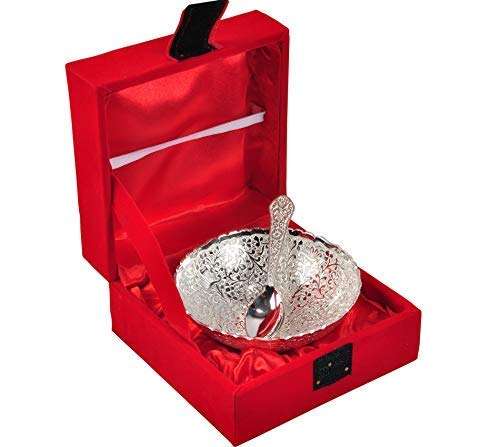 Crafts King Silver Plated Single Bowl Set with Awesome Gifts Box - 2 Pieces Set of 5 4