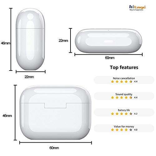 Hitage TWS-19 AIRDOPS 5.0 10 Hours Taking 5 Hours Music Long Battery AIR Speaker PRO Smart CHIP, White, Small 3