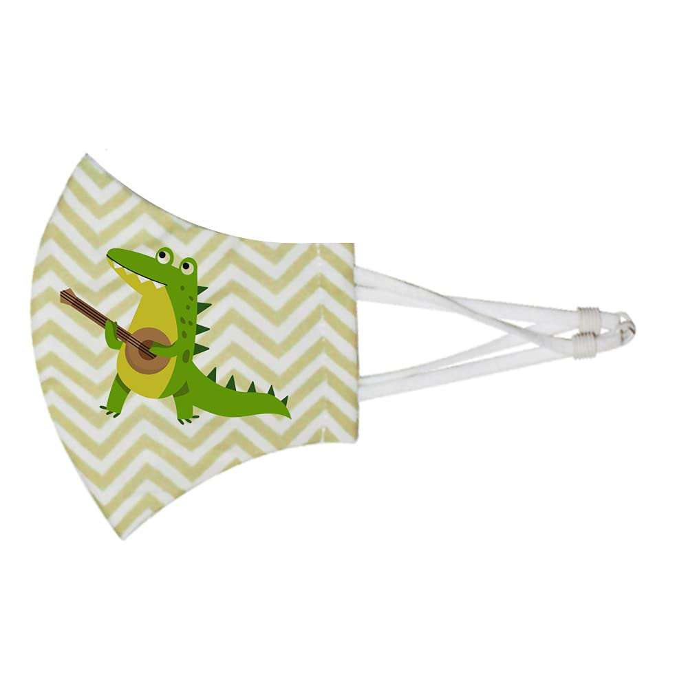 Nanofiber® kids cloth mask with removable N95 Filter and adjustable ear loops, Washable print for girls (Pack of 3) (6-9 yrs) (Crocodile) 3
