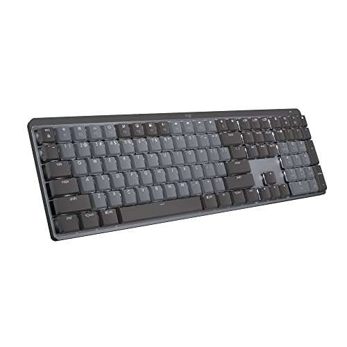 Logitech MX Mechanical Wireless Illuminated Performance Keyboard, Tactile Quiet Switches, Backlit Keys, Bluetooth, USB-C, macOS, Windows, Linux, iOS, Android, Metal, ‎Graphite 1