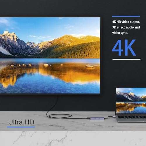 OBERSTER USB C HUB, USB 3.0 HUB, 6 in 1 USB C Docking Station with 3 * USB 3.0, 4K HDMI, SD/TF Card Readers Compatible with Laptop, Windows, macOS, Linux Systems 3