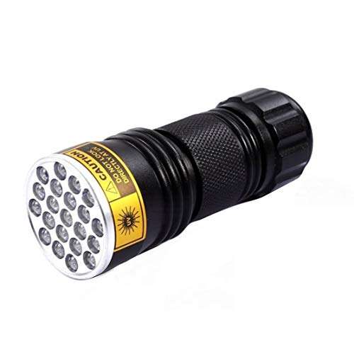 amiciVision 21 LED UV Torch Light 395-400nm Flashlight with 3 AAA Battery, Black 1