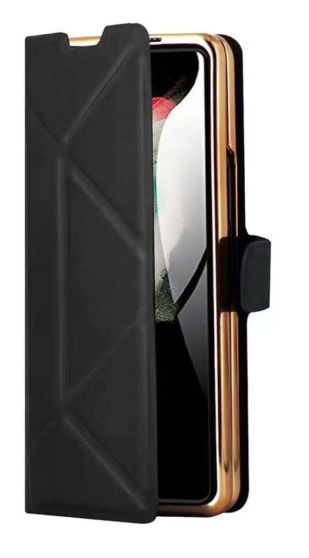 SkyTree Wallet Case with S Pen Holder for Samsung Galaxy Z Fold 4 2022 Folding Wallet Case Cover with Screen Protector, Leather Flip Cover for Samsung Galaxy Z Fold 4 5G - Black 3