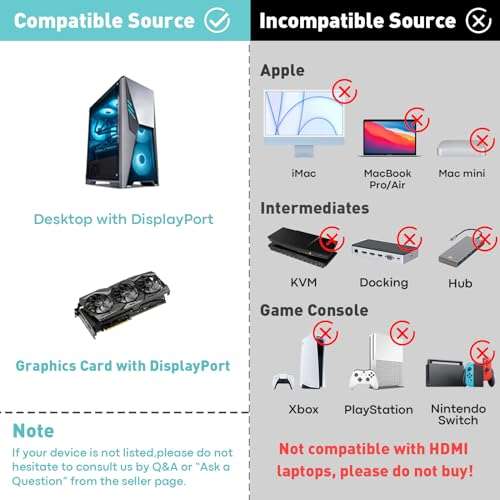 UANTIN DisplayPort to Dual HDMI Adapter | 4K 60Hz DP Source to HDMI Splitter Extended Display Adapter for Dual Monitors,Display Port Converter for NVIDIA, AMD Graphics Card 5