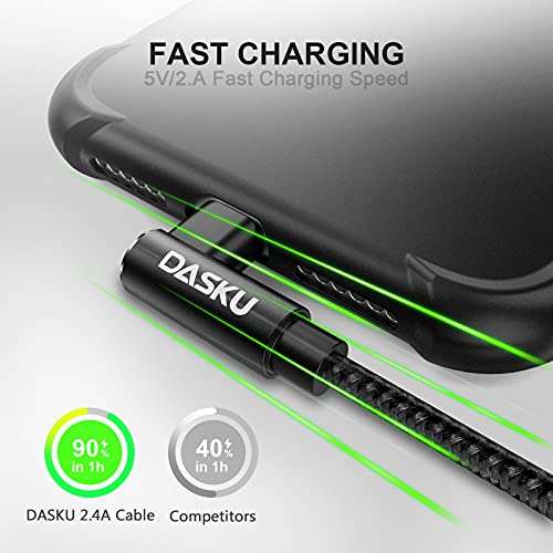 2Pack 90 Degree iPhone Charging Cord 6Ft Right Angle Nylon Braided Mfi Certified Gaming Charger Cable Compatible with iPhone 14 13 12 11 Pro Max XS XR X 8 7 6 5 Plus iPad（Black） 2