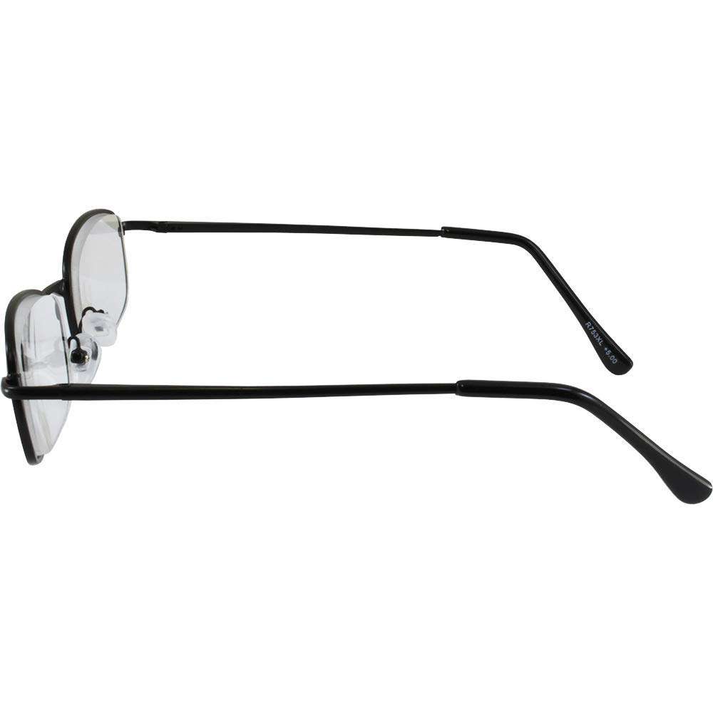 Men's High-Powered Reading Glasses: Matte Black Frame and Black Case +4.00 Magnification Clear Aspheric Lenses 3
