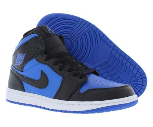 NIKE Jordan Men's Air 1 Mid Black/Royal Blue-Black-White (DQ8426 042) - 12 4