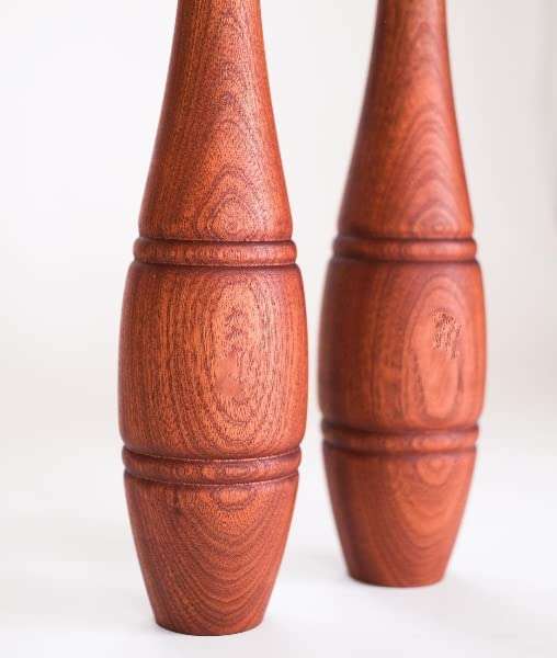 Hashco Indian Natural Wood Clubs Meel Mugdar Clubbell Karla Katai Gada Wooden (1 kg pair, Natural) 5