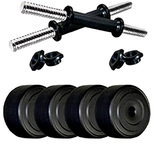 Spanco, Home Gym with 8 Kg. P.V.C Weight Plates (2 Kg. X 4 = 8 Kg.) Curl Rod & Dumbell Rods for Home Gym Exercise, Fitness & Weight Lifting, Body Shaping, Muscles Building, Body Toning, Fat Burning 4