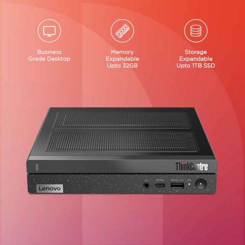 Lenovo ThinkCentre Neo 50q Tiny Intel Core i5 13th Gen Light Desktop (8GB/512GB SSD/DOS/USB Calliope Mouse & Keyboard/Intel UHD Graphics/WiFi 6/BT 5.1/Vesa Mount/Black/3Y Premier Support), 12LNA00LIH 2