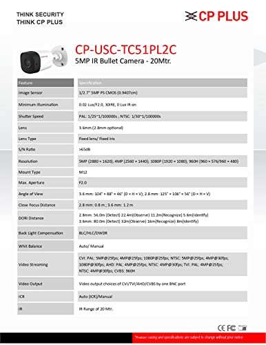 CP PLUS 5MP,Camera with Audio Video Recording, 4 Camera Combo Kit with 4Ch DVR,2Dome 2Bullet Cameras, 3TB HDD, Power Supply, 90Mtr Cable,HDMI 3mtr, W/L Mouse and Connectors (Camera has Built-in mic) 5