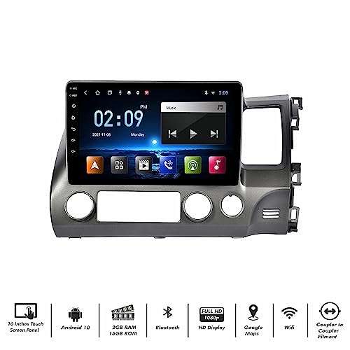 Modorwy 9 Inches Android System with 2GB/32GB RAM & ROM, Gorilla Glasses/Full HD Display/WiFi/GPS/SWC and Rear Parking Camera Frame with Socket for Honda Civic 2006 to 2011 2