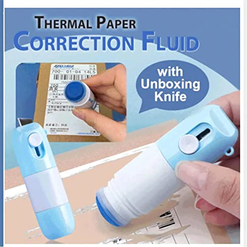 Aavad-Khodal Enterprise Thermal Paper Correction Fluid with Unboxing Knife,Thermal Paper Data Protection Fluid,Portable Information Anti-Leakage Protection Correction Fluid for Package Labels,Bills 6