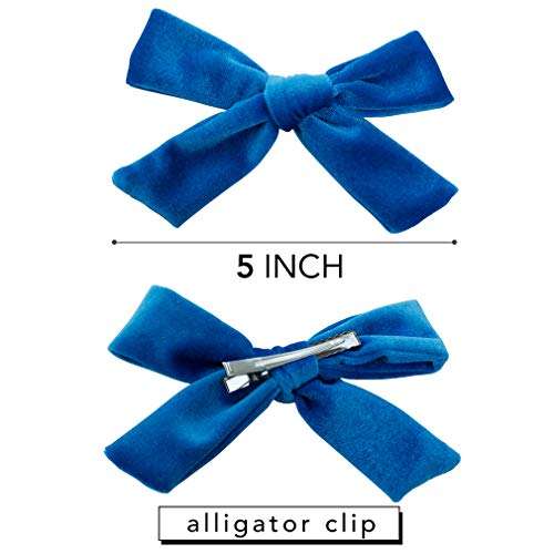 Big Hair Bows Girls Toddler Velvet 5 inches 10 PCS Hair Clips for Girls Alligator Baby Ponytail Holder 6