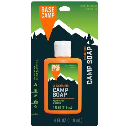Dead Down Wind Base Camp Biodegradable Camp Soap | 4 Oz Bottle | Multipurpose Environmentally Safe Concentrated Cleaner | Use as a Body Wash or Dish Soap | All Natural Hunting & Camping Soap Orange 5