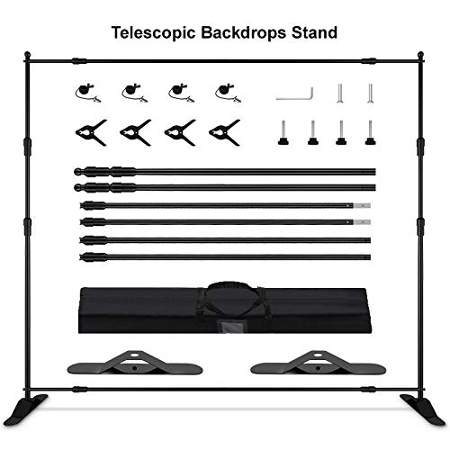 TBGFPO 10 x 8 ft Adjustable Background Stand Kit, Portable Photography Trade Show Photo Booth Background for Parties with Carrying Bag 5