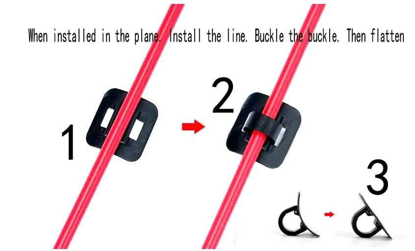 WCS 10pcs Road Bicycle MTB Bike c-Clips Clamps housing Hose Guide with Adhesive seat for Brake derailleur Shift Cables or Oil Tube, 3