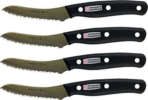 Miracle Blade IV World Class Professional Series Set of Four (4) Serrated Steak Knives 4