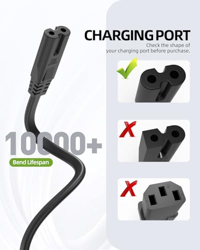 6 ft AC Power Cord Fit for Xbox Series X S, Xbox One X S, Sony PS4 PS5 PS3 PlayStation 4 5 3 Slim, Smart TVs, Printers, Universal Supply Cable Replacement - (ETL Listed Cable) 2