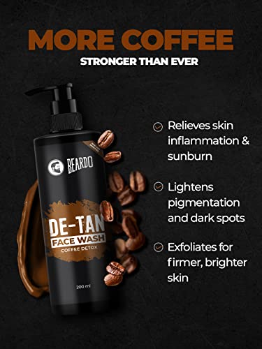 BEARDO DeTan Face Wash for Men, 200ml | Coffee Facewash, Aloe Vera, Vitamin E | Helps to Reduce Tan | Exfoliates & Hydrates for Smooth & Oil Free Skin 3