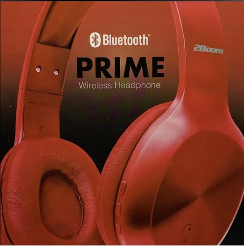2BOOM 2Boom Prime Wireless Bluetooth Headphones with Built in Microphone (Red) 1