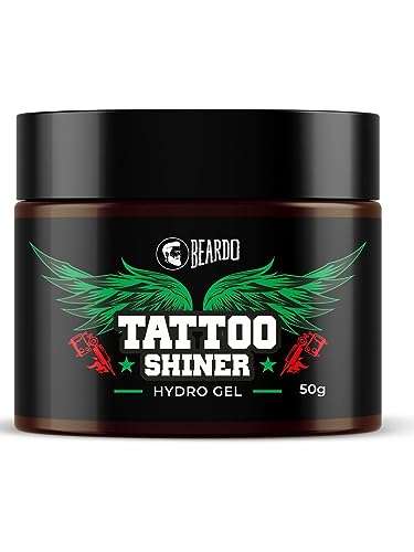 Beardo Tattoo Shiner Gel, 50g | Hydro Gel Heals & Maintains Tattoo Ink | Tattoo Gel for Men with Almond Oil & Turmeric Extract | Brightens & Shines Tatoo for Men 1
