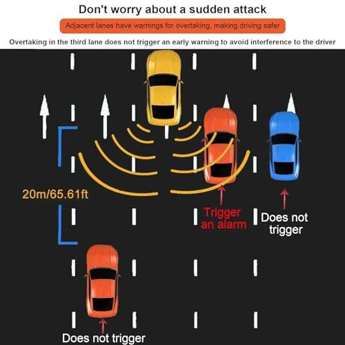 Car BSD Blind SpotRadar Detection System Microwave Sensor Change Lane Driving Assistance Reversing RadarSensor Universal Vehicle Lane Change Warning Assist Car Backup Assistance Blind Monitoring 6