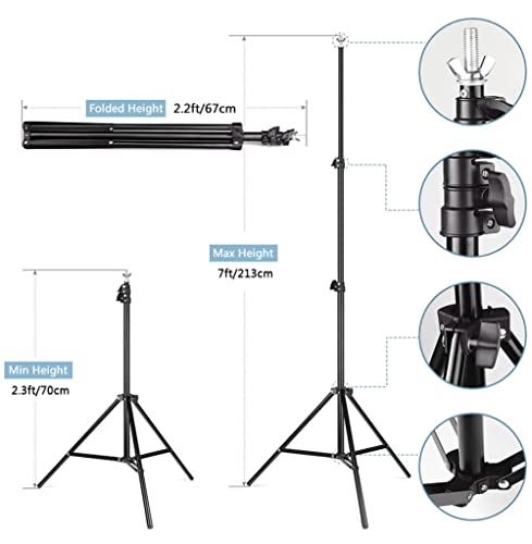 INFIJYON Backdrop Stand, 7X6.5Ft Adjustable Photo Backdrop Stand, Heavy Duty Background Stand with 6 Backdrop Clamps and Travel Bag, for Wedding/Decorations/Photoshoot 3