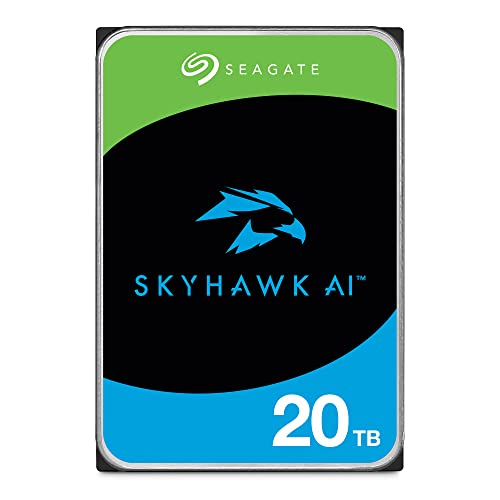 Seagate Skyhawk AI 20TB Video Internal Hard Drive HDD – 3.5 Inch SATA 6Gb/s 512MB Cache for DVR NVR Security Camera System with in-House Rescue Services (ST20000VE003) 1