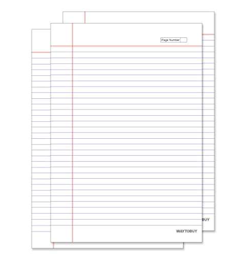 WAYTOBUY Assignment Project Paper Blue Lines and Red Top and Left Lines with Page Number For Students (Sheets: 50, GSM: 70, WB2206) 2