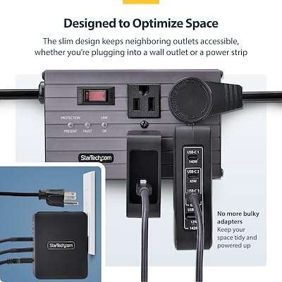 StarTech.com 140W USB-C Wall Charger, 3X USB-C/1x USB-A, PD 3.1 International GaN Power Adapter for MacBook/Dell XPS/Inspiron 6