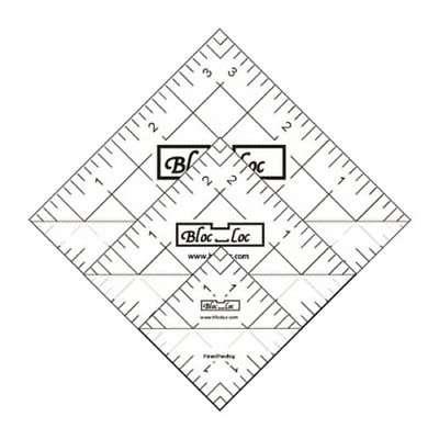 Bloc Loc Half Square Triangle Ruler Set 10cm - 3.8cm 6.4cm,8.9cm, Acrylic Ruler 2