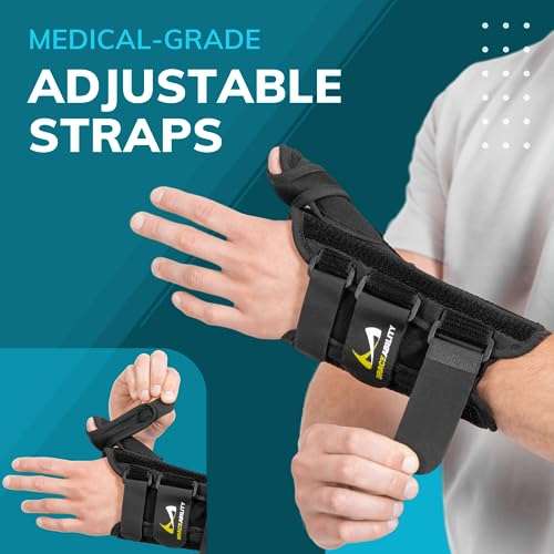 BraceAbility Wrist and Thumb Spica Splint - De Quervain's Tenosynovitis Long Forearm Cast Stabilizer for Tendonitis, Sprains, Thumb Brace for Arthritis Pain and Support - (S Right Hand) 6