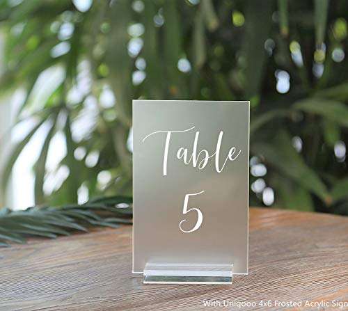 UNIQOOO 10 Pack 3" Large Clear Acrylic Sign Holders Sign Holders |Table Numbers Display Stands | Acrylic Place Card Slot Stand, Perfect for Retail Shop Cafe Events 4