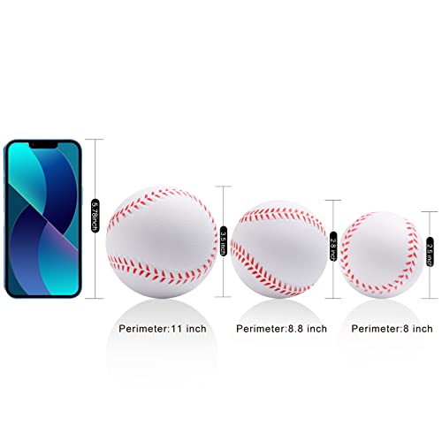 Urspasol Foam Softballs 11 Inch Oversized Practice Baseballs with Mesh Bag Soft Softballs for Kid Teenager Players Training Sporting Batting Safely Hitting White Pack of 6 4