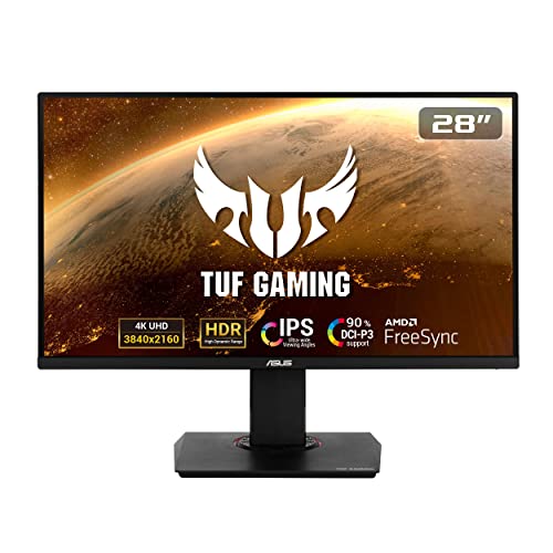 ASUS TUF Gaming VG289Q 28” Gaming Monitor 4K (3840 x 2160) IPS FreeSync Eye Care DisplayPort Dual HDMI HDR 10,BLACK 3