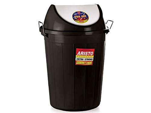 Aristo Swing Lid Garbage Waste Dustbin 60 LTR (Black) Pack of 2 3