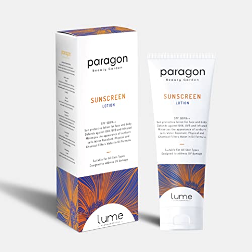 Lume By Paragon Beauty Garden Sunscreen Lotion SPF 50 & PA++ | Protected from UVA UVB Rays | Water Resistant | All Skin Types for Women and Men (120 gm) 1