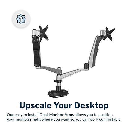 Vari Dual Monitor Arm - VESA Monitor Mount w/ 360 Degree Adjustment - Monitors up to 27 inches, 19.8 lbs - Double Monitor Arms with Full Adjustability - Computer Monitor Stand for Home or Office 3