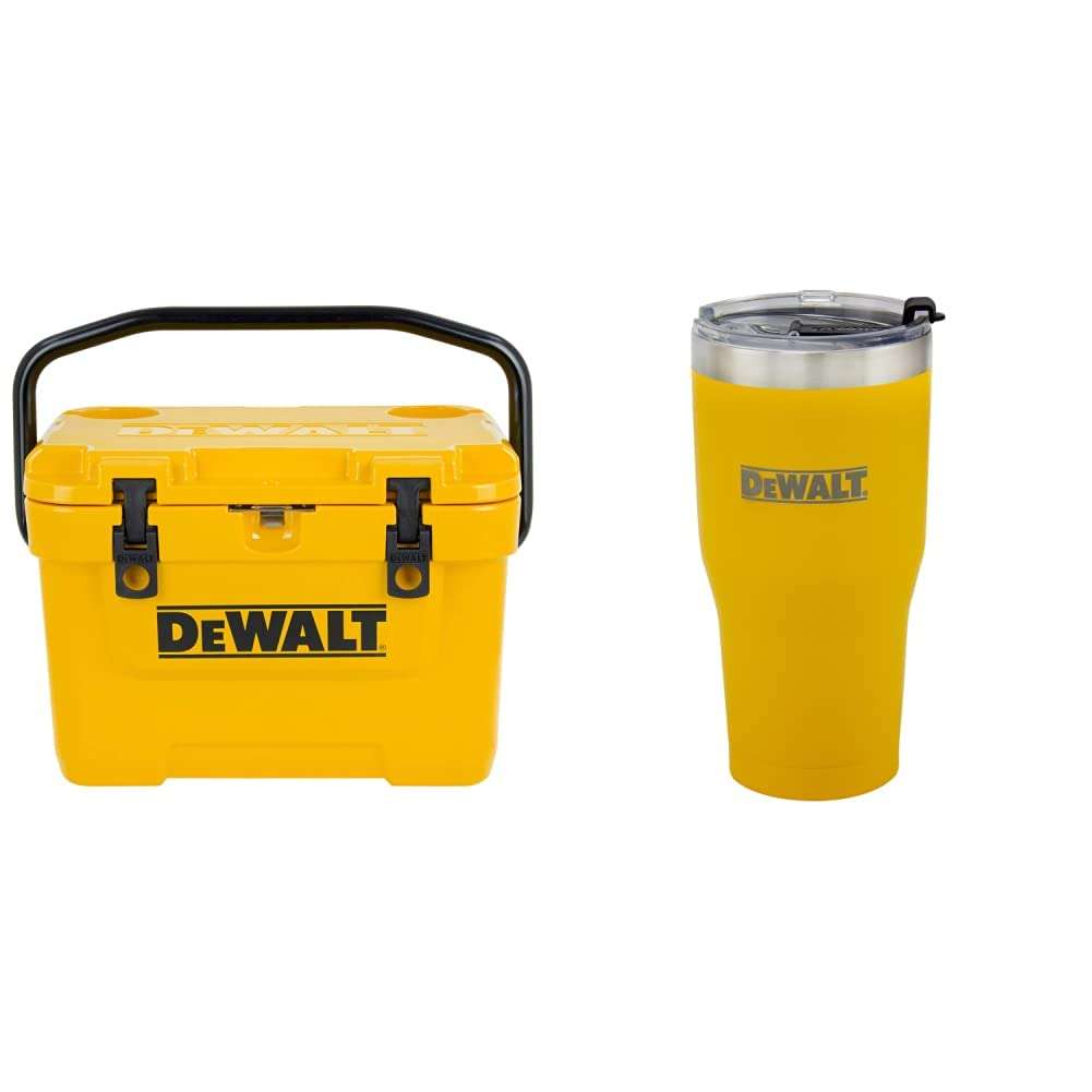 DEWALT 10 Qt Heavy Duty Cooler Bundle with 30 Oz Stainless Steel Tumbler 1