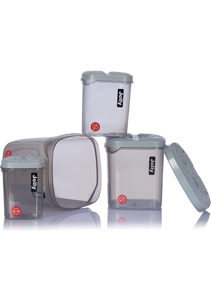 500 ml, 1000 ml, 1500 ml, 2000 ml Plastic Grocery Container Pack of (8) 6