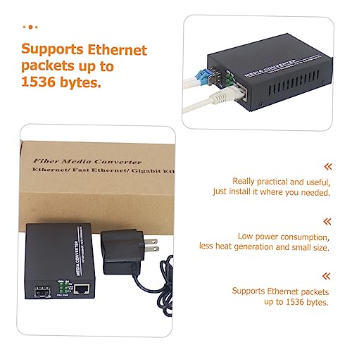 Angoily Fiber Converter with poe Fiber Optic Modem Fiber Media Converter Electronic Iron Demodulator Gigabit lc Converter Fiber Transceiver photoelectric Converter ethernet 6