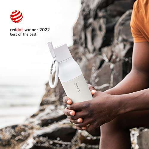 LARQ Bottle Filtered - Insulated Stainless Steel Water Bottle BPA Free with Nano Zero Technology and Long-Lasting Filters, Granite White, 25oz 5