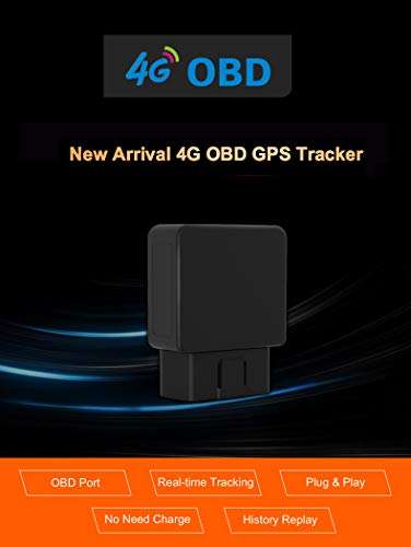 4G OBD GPS Tracker for Vehicles with 1 Year Subscription No Monthly Fee OBD2 Real Time Car Tracker Device Hidden Mini Fleet OBD-II Car Tracking Device Location Locator 3
