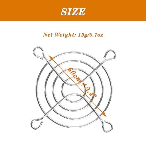 uxcell 2 Pcs Metal Wire Fan Grill Finger Guard Protect Fan Grills for 60mm PC Cooling Fan 5