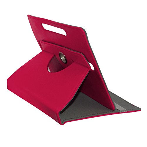 Acm Rotating Leather Flip Case Compatible with Celkon Ct744 Tablet Cover Stand Dark Pink 6