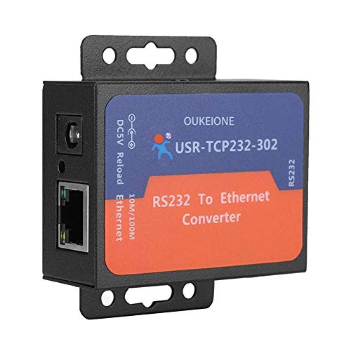 FRRMNHT Tiny RS232 to Ethernet Converter Module Serial TCP IP LAN Network Server Device Supports TCP UDP Client DHCP/DNS USR-TCP232-302 with US Adapter 2