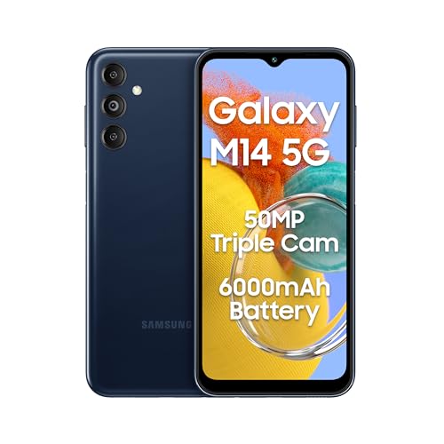Samsung Galaxy M14 5G (Berry Blue,4GB,128GB)|50MP Triple Cam|Segment's Only 6000 mAh 5G SP|5nm Processor|2 Gen. OS Upgrade & 4 Year Security Update|8GB RAM with RAM Plus|Android 13|Without Charger 2